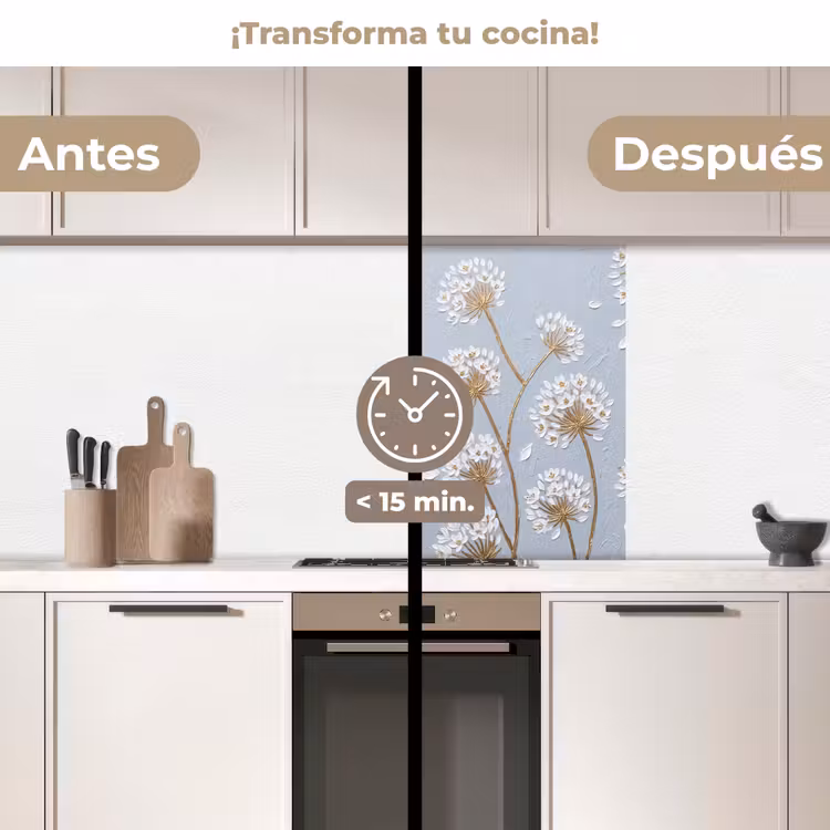 Revestimiento cocina - Ilustración - Flores - Azul — 2