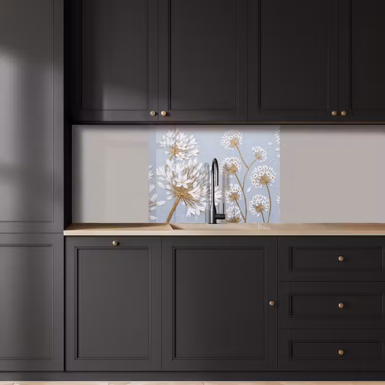 Revestimiento cocina - Ilustración - Flores - Azul — 5