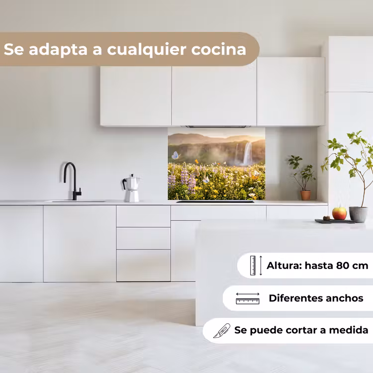 Revestimiento cocina - Mariposas - Cascada - Campo de flores — 6