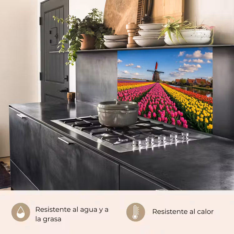 Revestimiento cocina - Tulipanes - Holanda - Molino - Colorido — 4