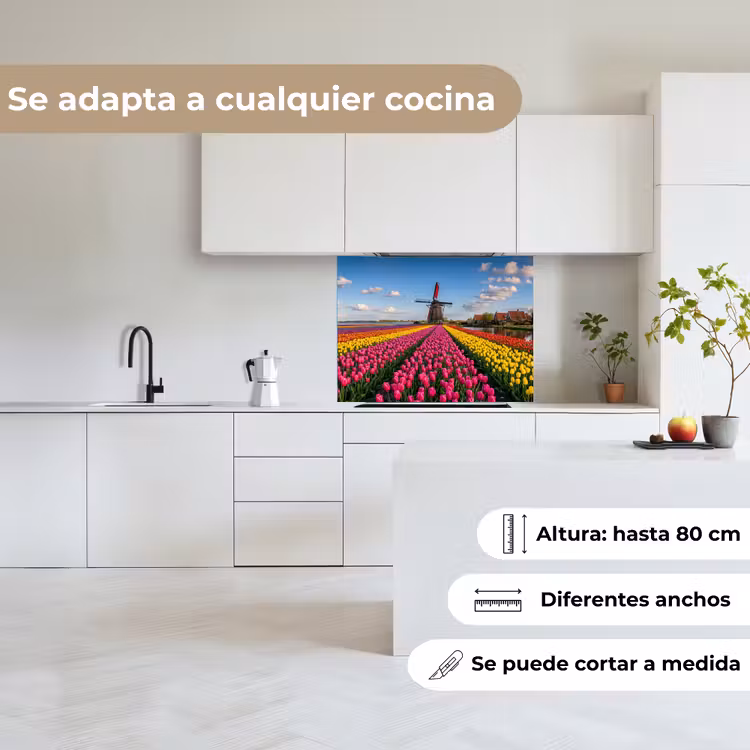 Revestimiento cocina - Tulipanes - Holanda - Molino - Colorido — 6