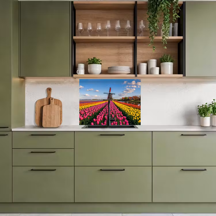 Revestimiento cocina - Tulipanes - Holanda - Molino - Colorido — 7