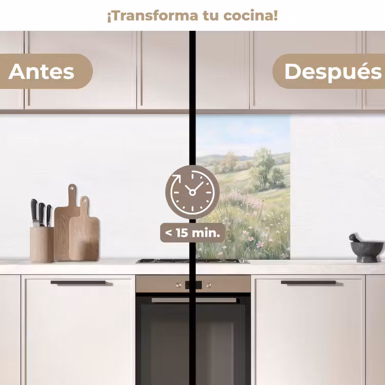 Revestimiento cocina - Campo de flores - Flores - Verde — 2