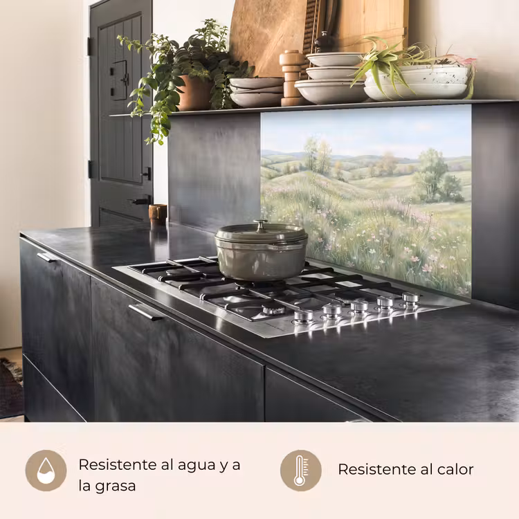 Revestimiento cocina - Campo de flores - Flores - Verde — 4