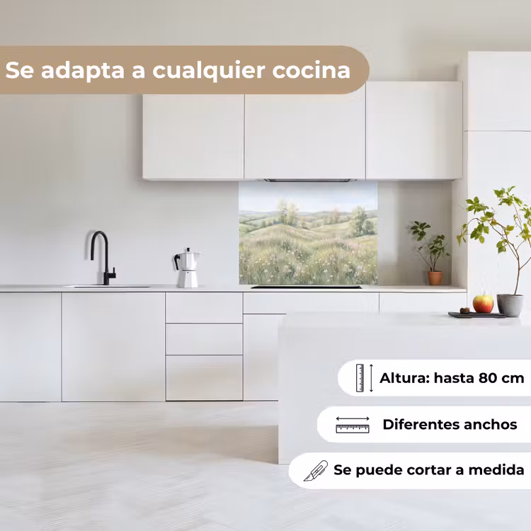 Revestimiento cocina - Campo de flores - Flores - Verde — 6