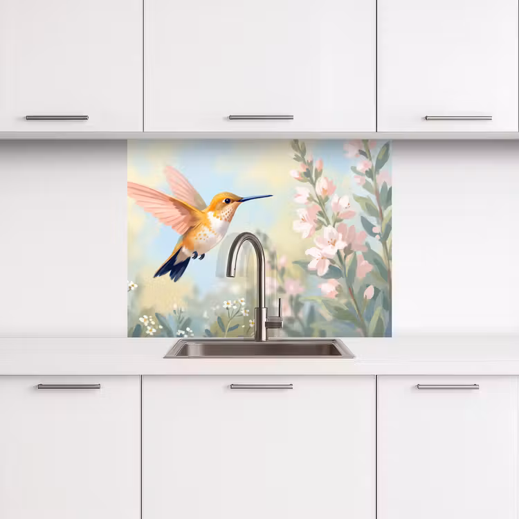 Revestimiento cocina - Colibrí - Ilustración - Colorido — 3