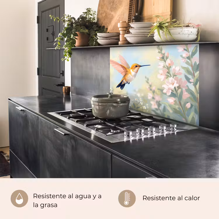 Revestimiento cocina - Colibrí - Ilustración - Colorido — 4