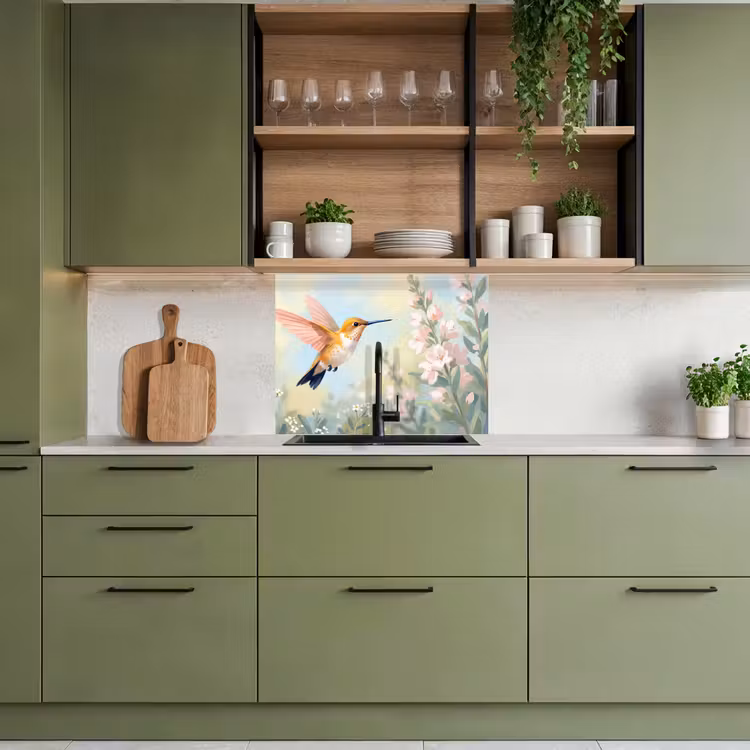Revestimiento cocina - Colibrí - Ilustración - Colorido — 7