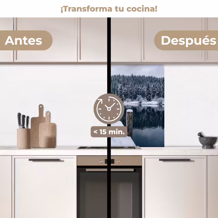 Revestimiento cocina - Embarcadero - Lago - Nieve - Montañas - Descanso — 2