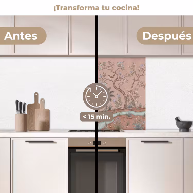 Revestimiento cocina - Nostalgia - Garzas - Rosa — 2