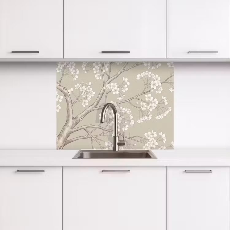 Revestimiento cocina - Serene - Flor - Blanco — 3