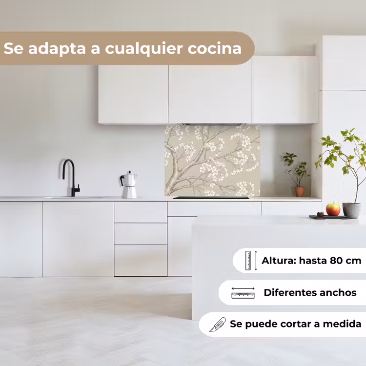 Revestimiento cocina - Serene - Flor - Blanco — 6