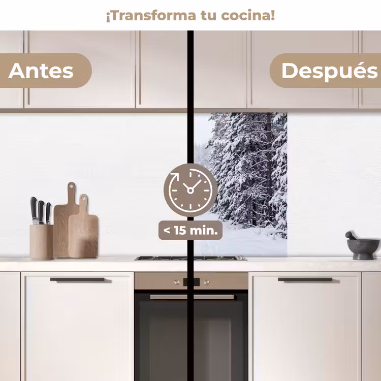Revestimiento cocina - Bosque - Invierno - Nieve - Sendero - Naturaleza — 2