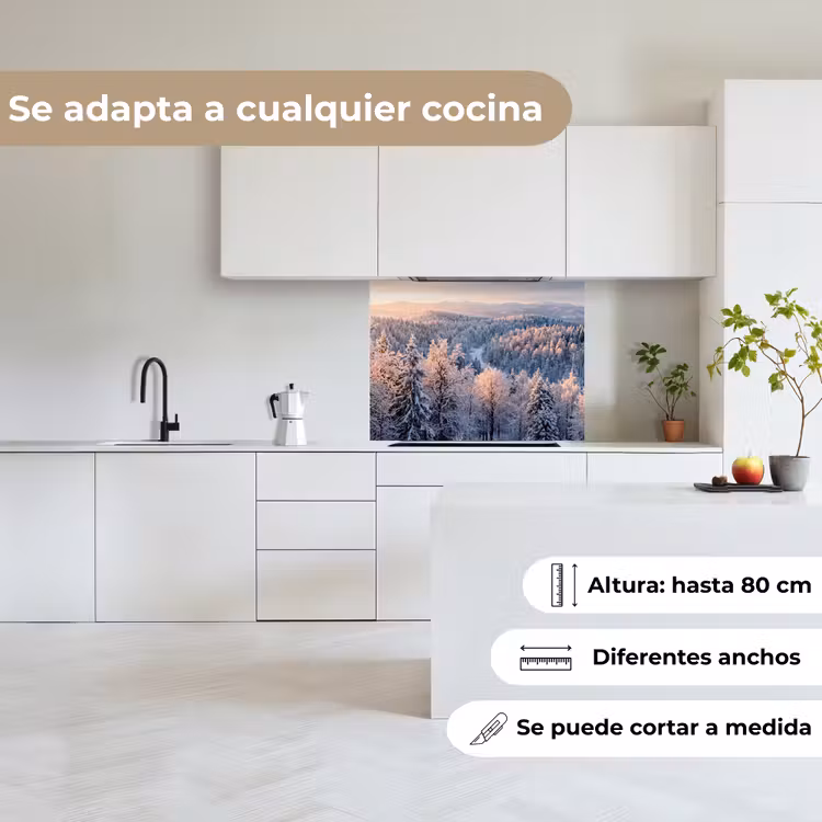 Revestimiento cocina - Bosque - Montañas - Oro - Invierno - Cálido — 6