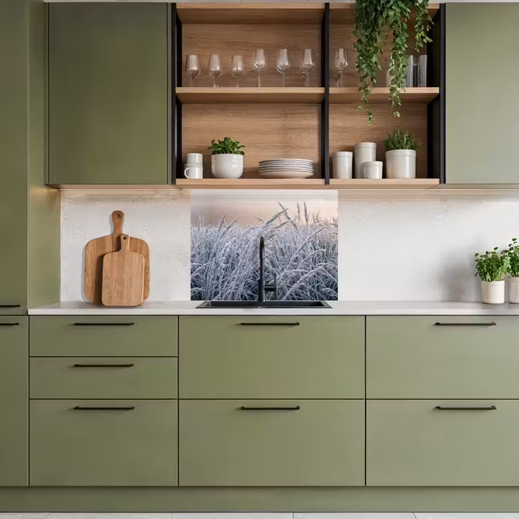 Revestimiento cocina - Maduro - Hierba - Cristales - Invierno - Minimalista — 7