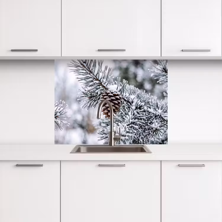 Revestimiento cocina - Piña - Rama - Nieve - Invierno - Atmosférico — 3