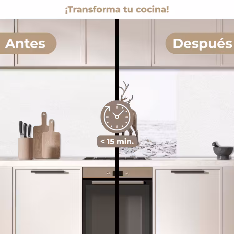 Revestimiento cocina - Reno - Cornamenta - Nieve - Invierno — 2