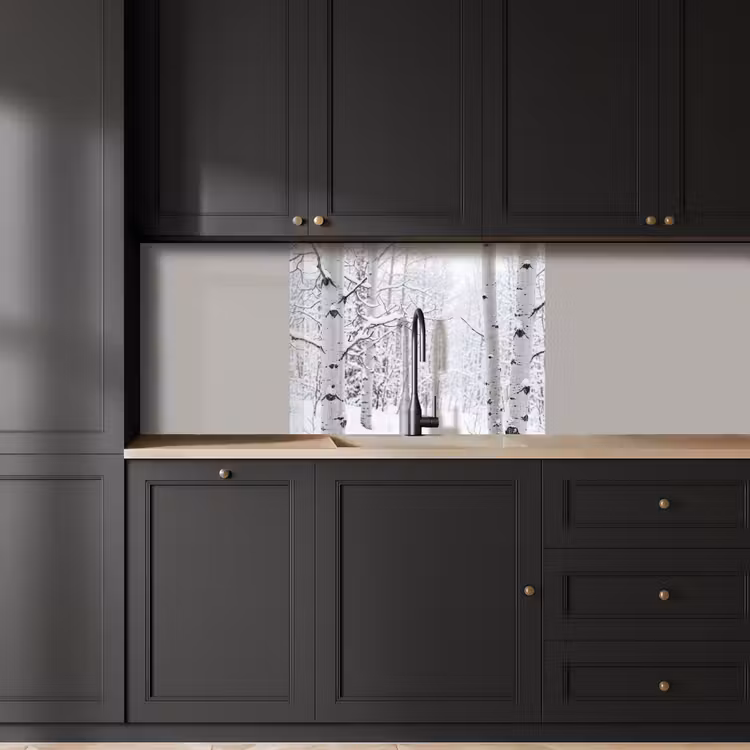 Revestimiento cocina - Abedules - Nieve - Invierno - Bosque - Blanco — 5