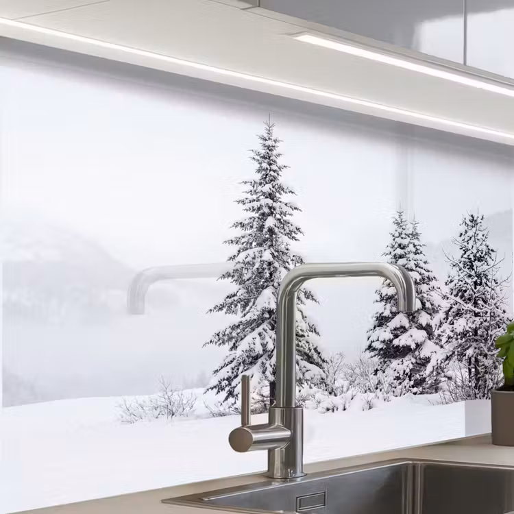 Revestimiento cocina - Abeto - Nieve - Invierno - Paisaje - Silencio — 1