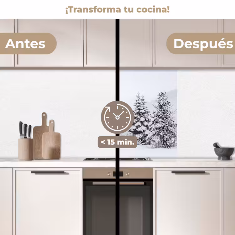 Revestimiento cocina - Abeto - Nieve - Invierno - Paisaje - Silencio — 2