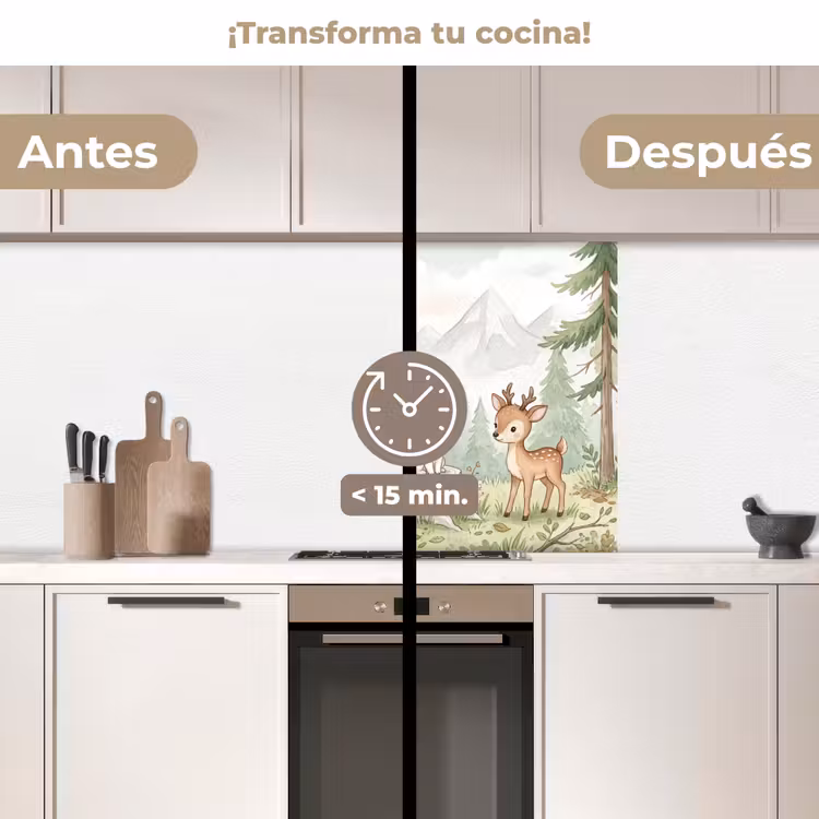 Revestimiento cocina - Bosque - Animales - Verde — 2