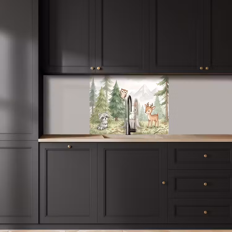 Revestimiento cocina - Bosque - Animales - Verde — 5