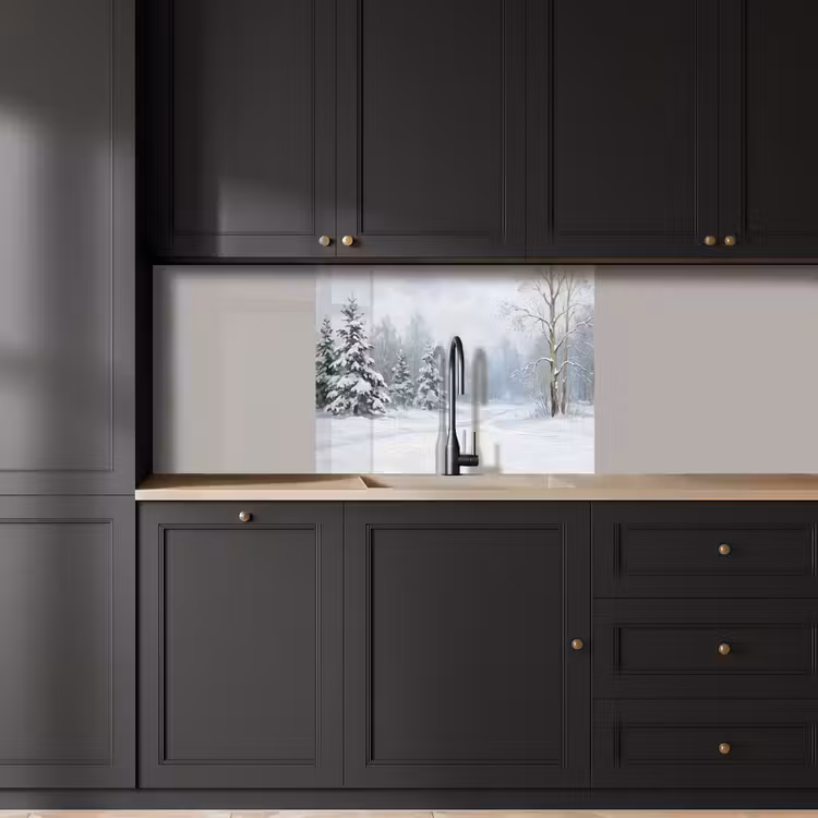 Revestimiento cocina - Camino forestal - Pino - Nieve - Invierno - Descanso — 5