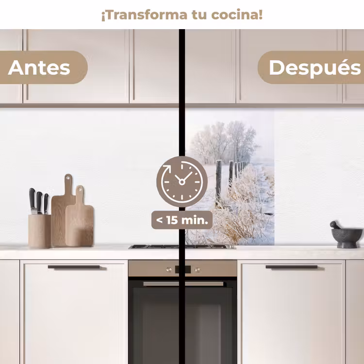Revestimiento cocina - Cerca - Nieve - Niebla - Campo - Nostálgico — 2