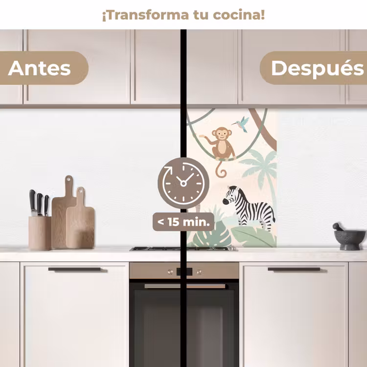 Revestimiento cocina - Selva - Animales - Verde — 2