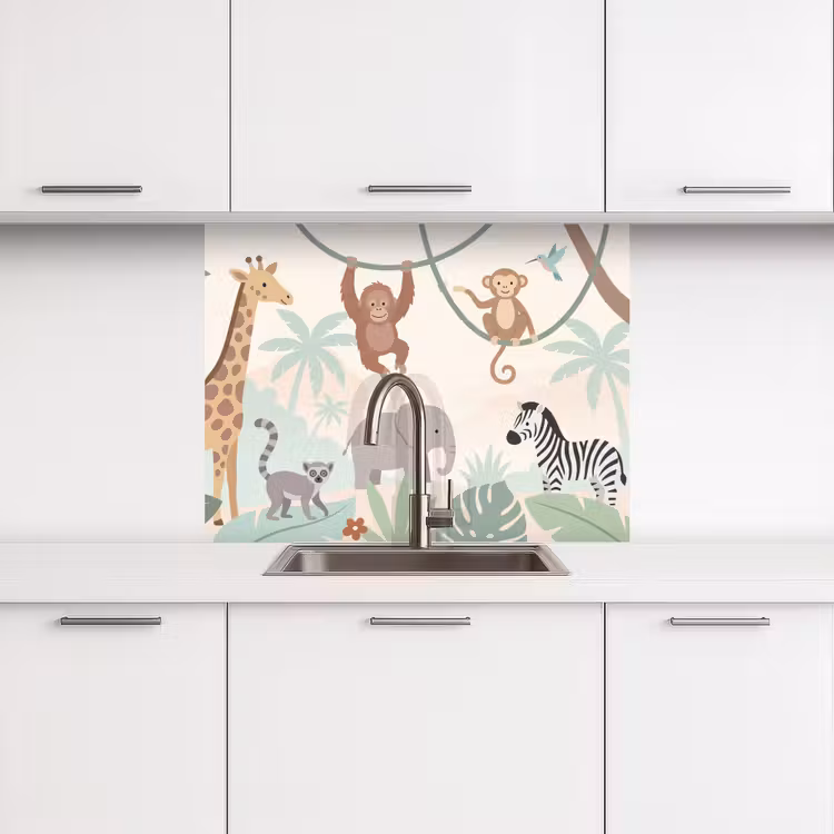 Revestimiento cocina - Selva - Animales - Verde — 3
