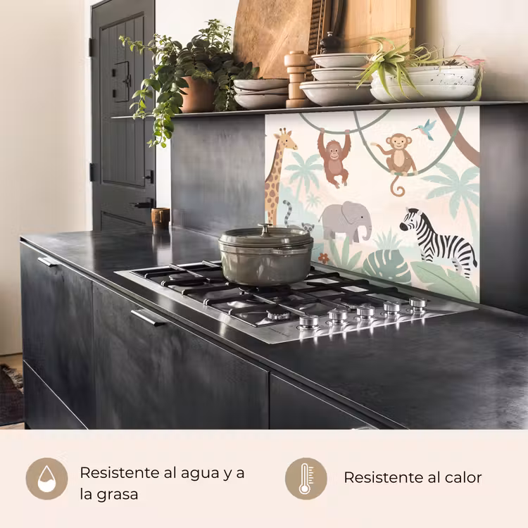 Revestimiento cocina - Selva - Animales - Verde — 4