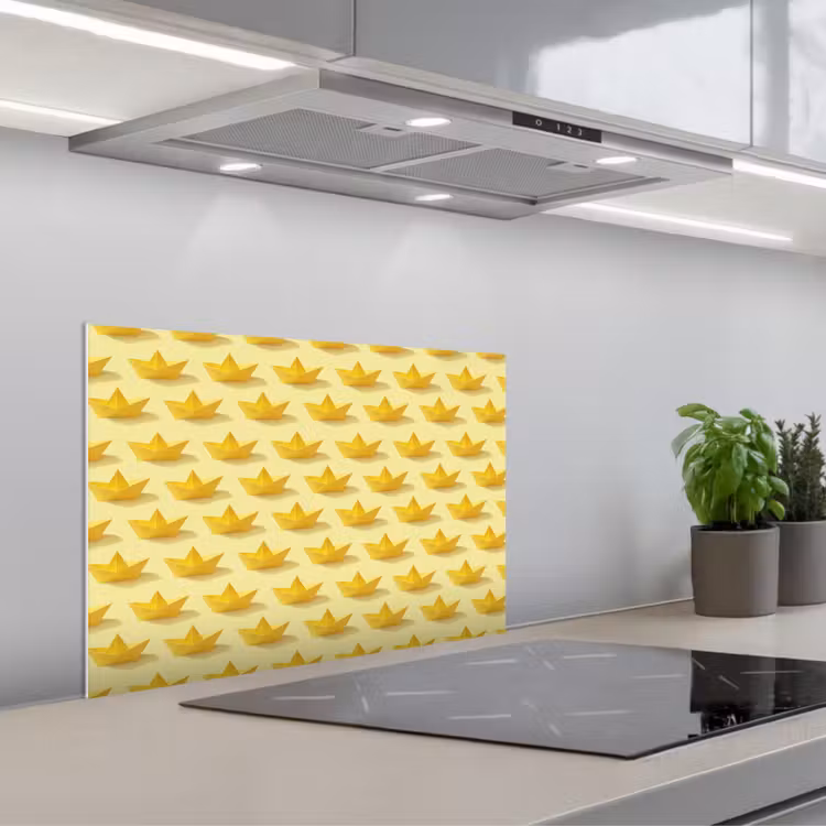 Salpicaderos de cocina - Barquitos - Origami - Manualidades - Amarillo — 1
