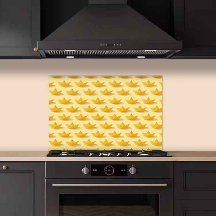 Salpicaderos de cocina - Barquitos - Origami - Manualidades - Amarillo — 5