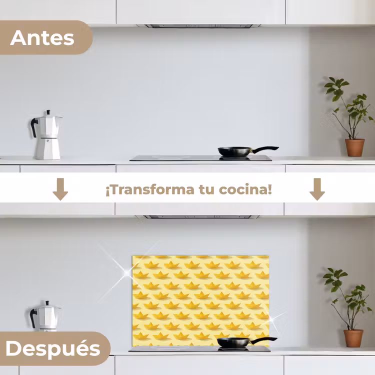 Salpicaderos de cocina - Barquitos - Origami - Manualidades - Amarillo — 7