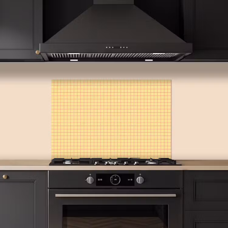 Salpicaderos de cocina - Cuadrados - Cuadrícula - Minimalista - Amarillo - Rosa — 5