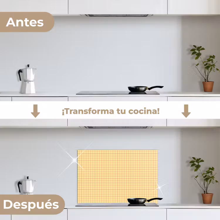 Salpicaderos de cocina - Cuadrados - Cuadrícula - Minimalista - Amarillo - Rosa — 7