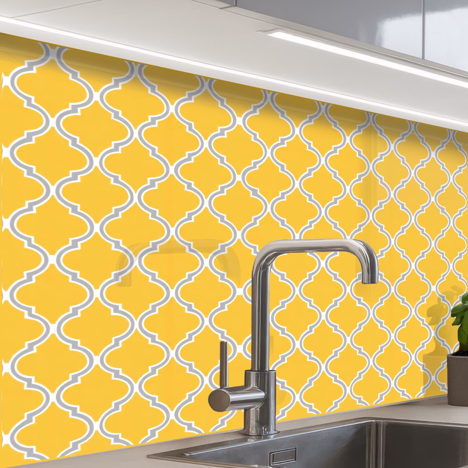 Revestimiento cocina - Linterna - Arabesco - Elegante - Amarillo — 1
