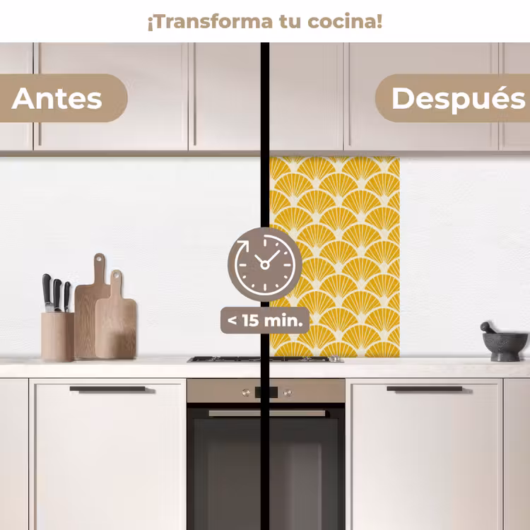 Revestimiento cocina - Abanicos - Art Déco - Retro - Amarillo ocre — 2