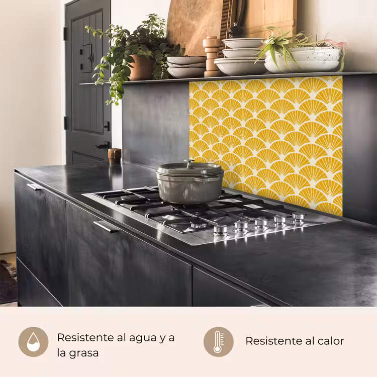 Revestimiento cocina - Abanicos - Art Déco - Retro - Amarillo ocre — 4