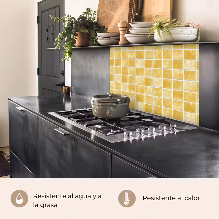 Revestimiento cocina - Azulejos - Mosaico - Textura - Amarillo dorado — 4