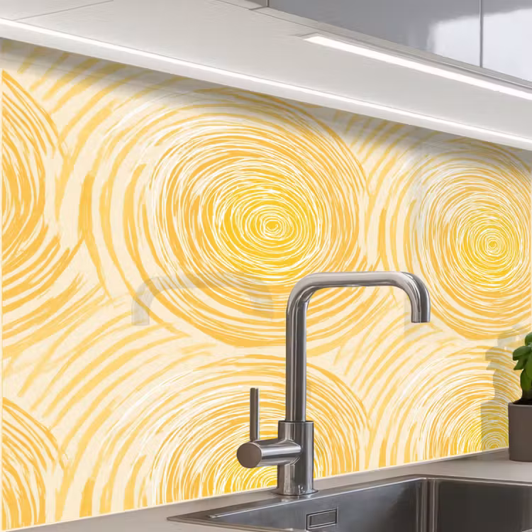 Revestimiento cocina - Círculos - Abstracto - Artístico - Amarillo — 1