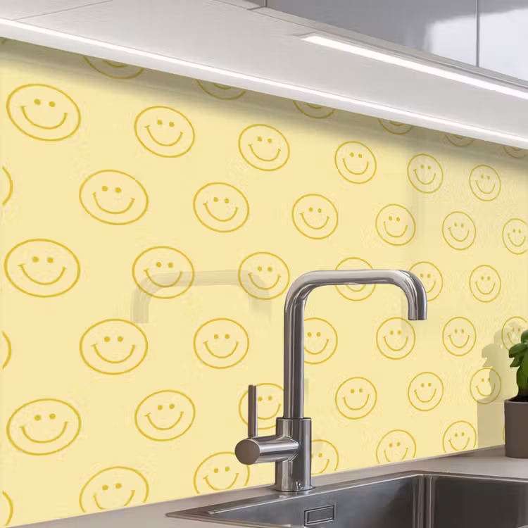 Revestimiento cocina - Emoticonos - Estampado - Retro - Amarillo suave — 1