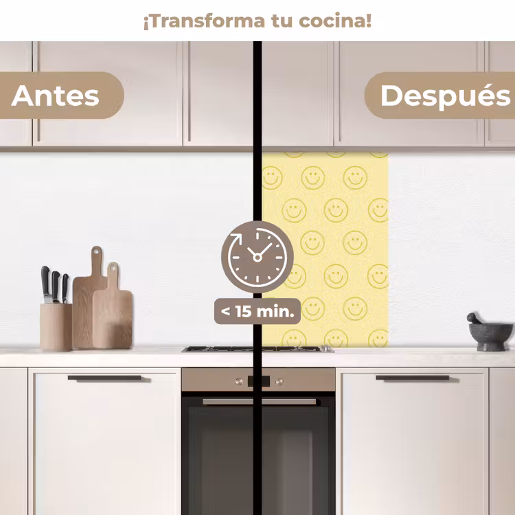 Revestimiento cocina - Emoticonos - Estampado - Retro - Amarillo suave — 2