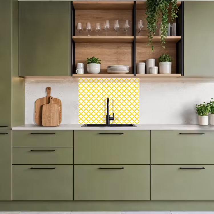 Revestimiento cocina - Estampado - Geométrico - Clásico - Amarillo — 7