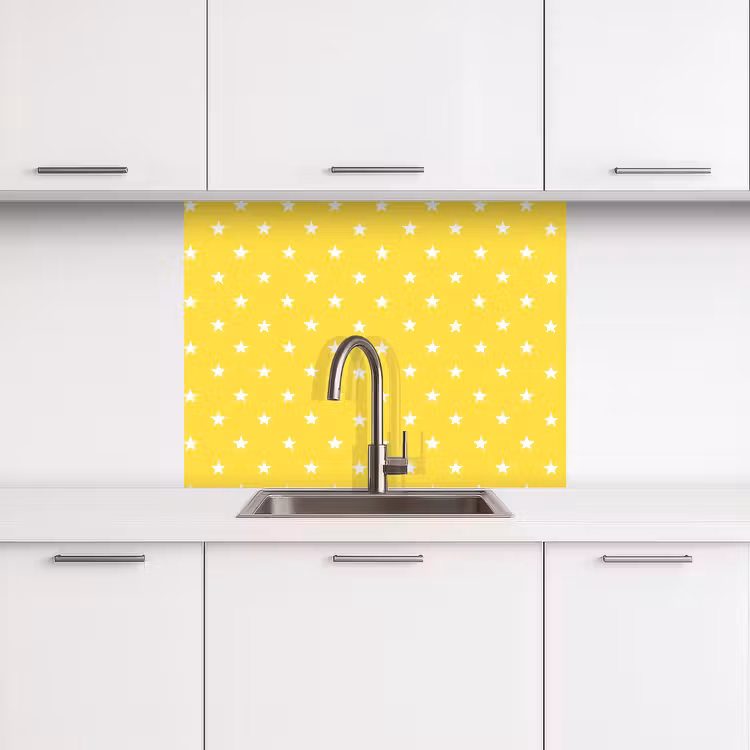 Revestimiento cocina - Estrellas - Estampado - Minimalista - Amarillo — 3