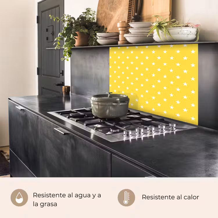 Revestimiento cocina - Estrellas - Estampado - Minimalista - Amarillo — 4