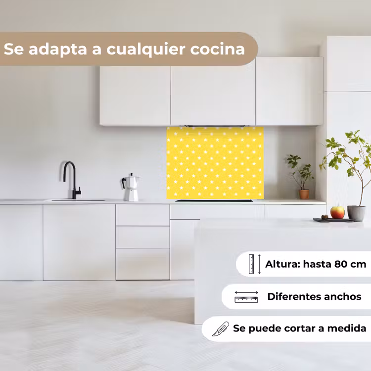 Revestimiento cocina - Estrellas - Estampado - Minimalista - Amarillo — 6