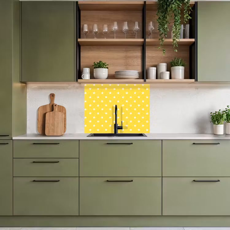 Revestimiento cocina - Estrellas - Estampado - Minimalista - Amarillo — 7