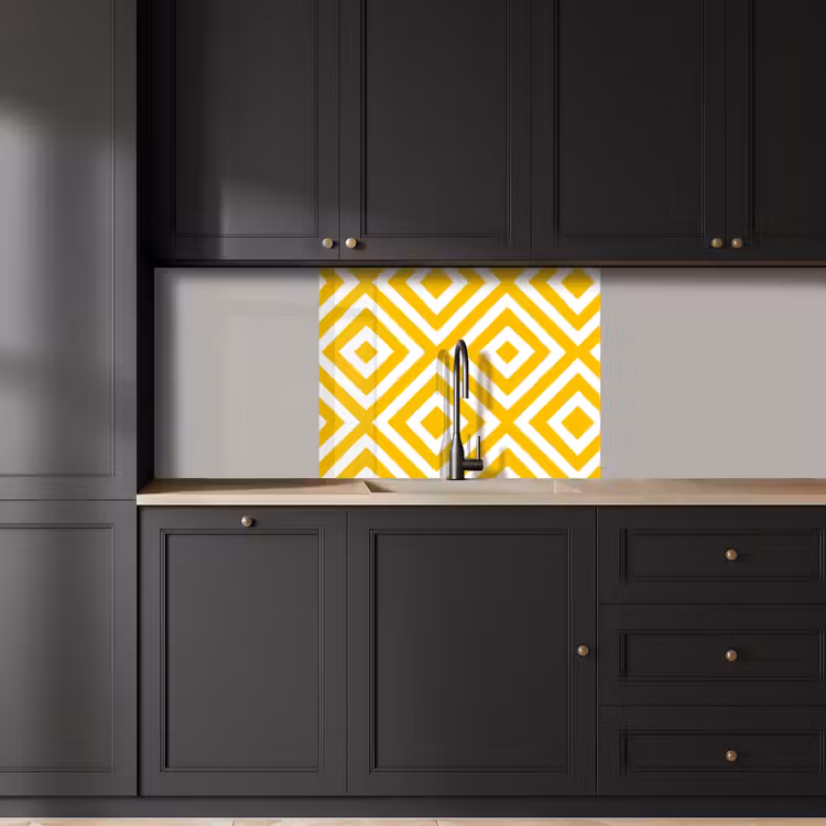 Revestimiento cocina - Geométrico - Líneas - Moderno - Amarillo - Blanco — 5