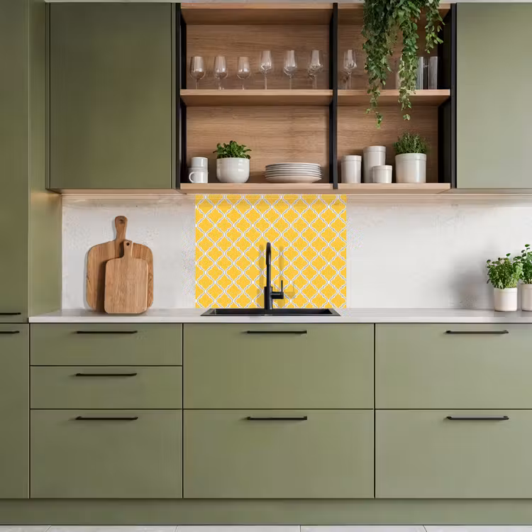Revestimiento cocina - Linterna - Arabesco - Elegante - Amarillo — 7